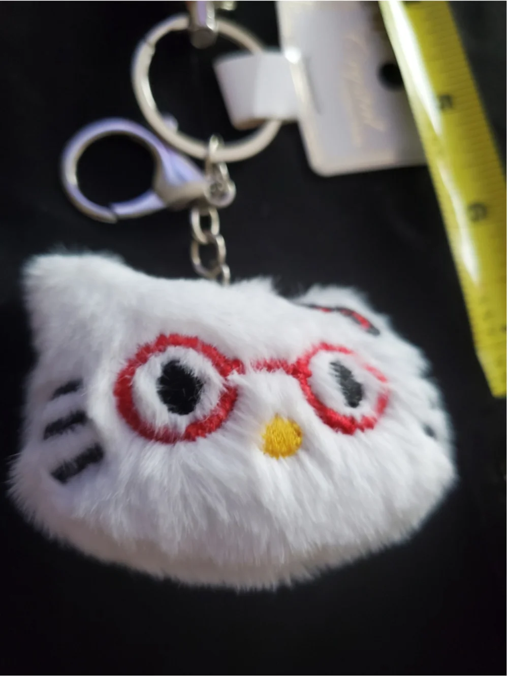 Plush Red and White Cat Keychain